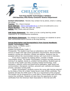 Health Technologies I - Chillicothe City Schools