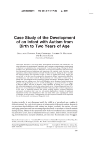 Case Study of the Development of an Infant with Autism
