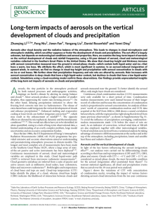 Long-term impacts of aerosols on the vertical development of clouds