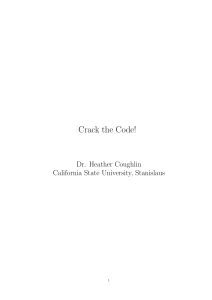 Crack the Code! - California State University Stanislaus