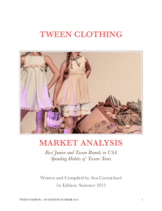 Tween Teen Clothing Market Analysis 2015