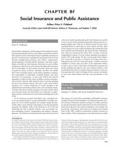 Important legislation and events affecting social welfare policy