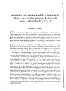 Agricultural trade unionism and the crusade against outdoor relief
