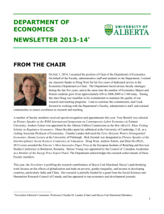 department of economics newsletter 2013-14