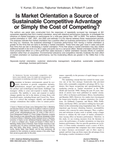 Is Market Orientation a Source of Sustainable Competitive