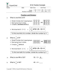 ExpertChild Fraction and Division What is one