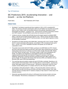 IDC Predictions 2015: Accelerating Innovation — and