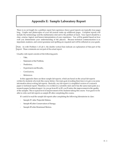 Appendix E: Sample Laboratory Report