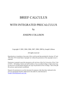Brief Calculus with Integrated Precalculus by