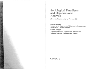 Sociological Paradigms and Organisational AIlalysis