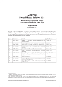 Sept 2015 Supplement: MARPOL