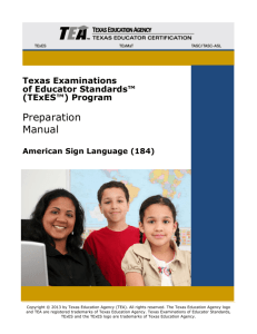 TExES American Sign Language (184) Preparation Manual