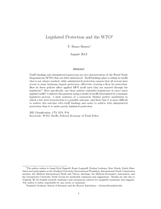 Legislated Protection and the WTO