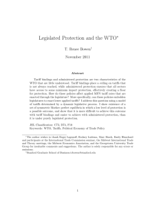 Legislated protection and the WTO, revise and resubmit