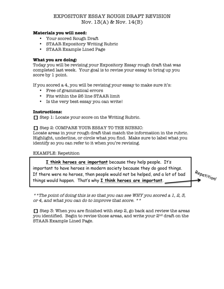 examples of rough drafts for essays