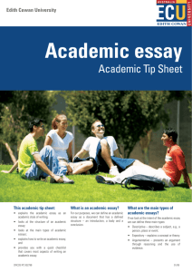 Academic essay - Edith Cowan University