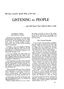 LISTENING to PEOPLE