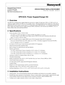 HP512CX: Power Supply/Charger Kit 1 Overview 2 Specifications 3