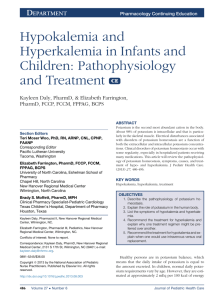 Hypokalemia and Hyperkalemia in Infants and Children