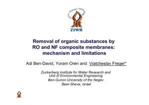 Removal of organic substances by RO and NF composite membranes