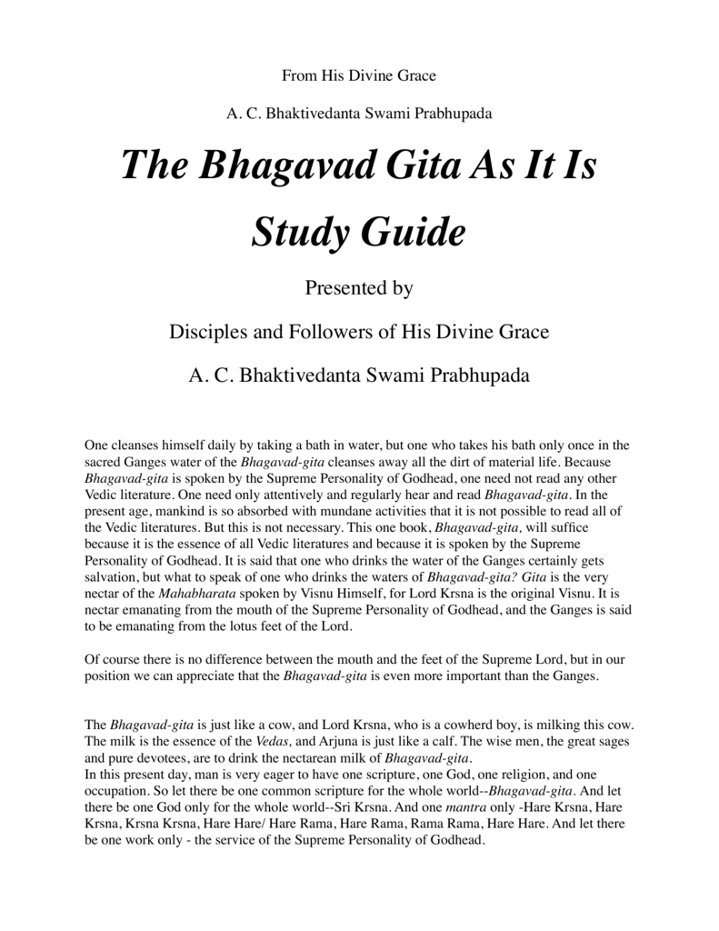 Реферат: The Bhagavad Gita Essay Research Paper Upon