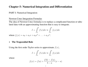 Chapter 5: Numerical Integration and Differentiation