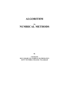 algorithm numrical methods