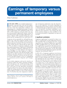 Earnings of temporary versus permanent employees