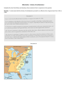 DBQ Outline – Articles of Confederation