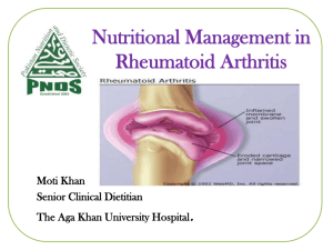 Nutritional Management in Rheumatoid Arthritis