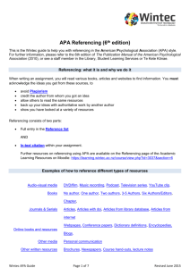 APA Referencing (6th edition)