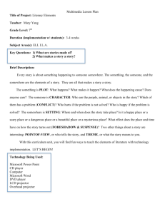 Multimedia Lesson Plan Title of Project: Literary Elements Teacher