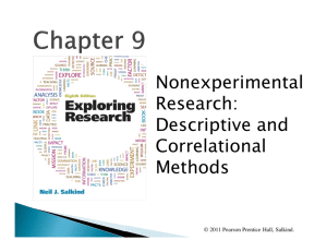 Nonexperimental Research: Descriptive and Correlational Methods