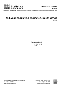 Mid-year population estimates, South Africa 2005