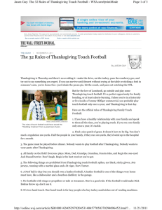 The 32 Rules of Thanksgiving Touch Football
