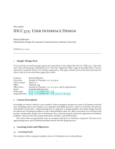 IDCC      : User Interface Design