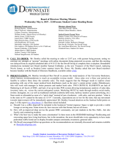 prior meeting minutes 5/6/2015 - SUNY Downstate Medical Center