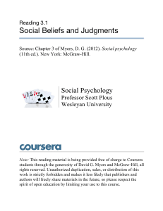 Social Beliefs and Judgments