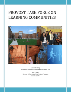 Provost Task Force on Learning Communities (report)