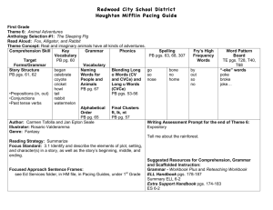 Redwood City School District Houghton Mifflin Pacing Guide