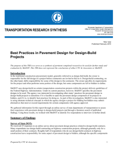 Best Practices in Pavement Design for Design