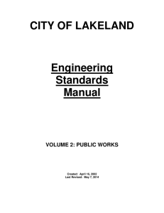CITY OF LAKELAND Engineering Standards Manual