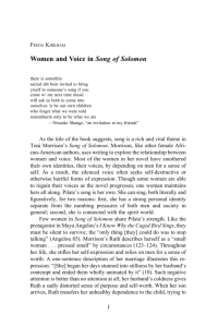 Women and Voice in Song of Solomon