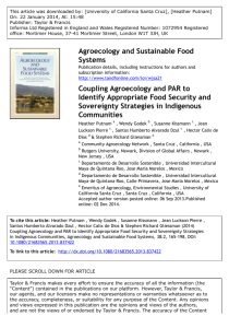 Agroecology and Sustainable Food Systems Coupling Agroecology