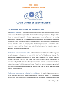 COSI's Center of Science Model