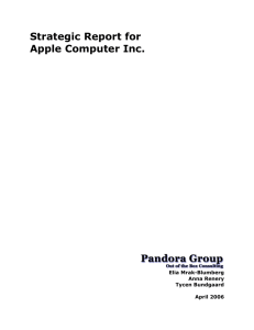 Strategic Report for Apple Computer Inc.