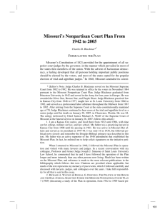 Missouri's Nonpartisan Court Plan From 1942 to 2005