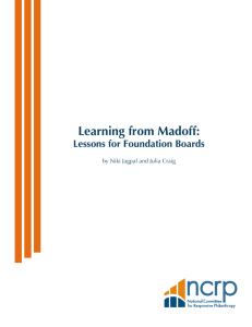 Learning from Madoff - National Committee for Responsive