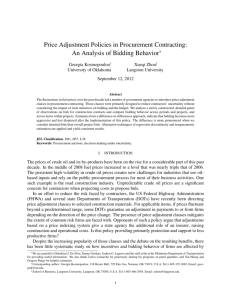 Price Adjustment Policies in Procurement Contracting: An Analysis