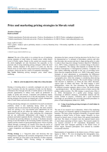 Price and marketing pricing strategies in Slovak